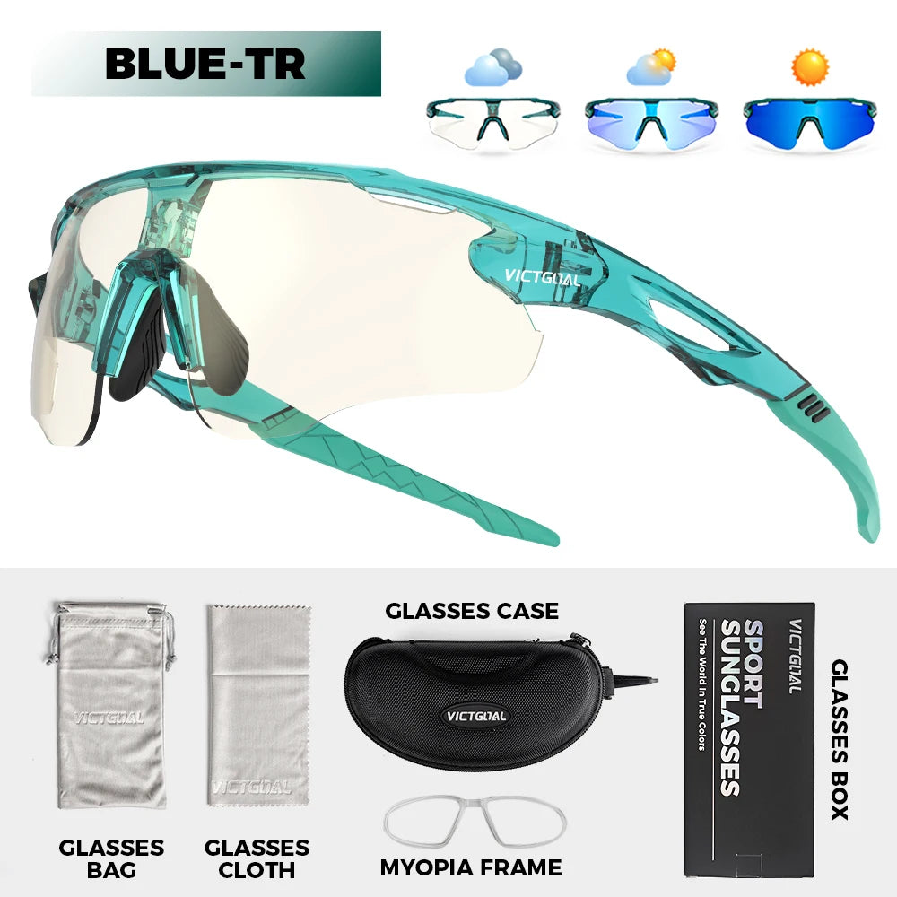 Victgoal Photochromic Cycling Sunglasses UV400 Protection Windproof TR90 Frames