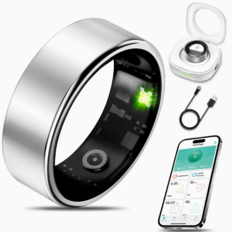Waterproof Smart Ring Monitoring Heart Rate Blood Pressure And Bluetooth