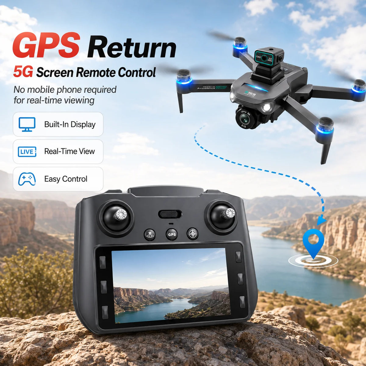 ZNLYRION S159 GPS Drone With 8K Camera 5G FPV Obstacle Avoidance