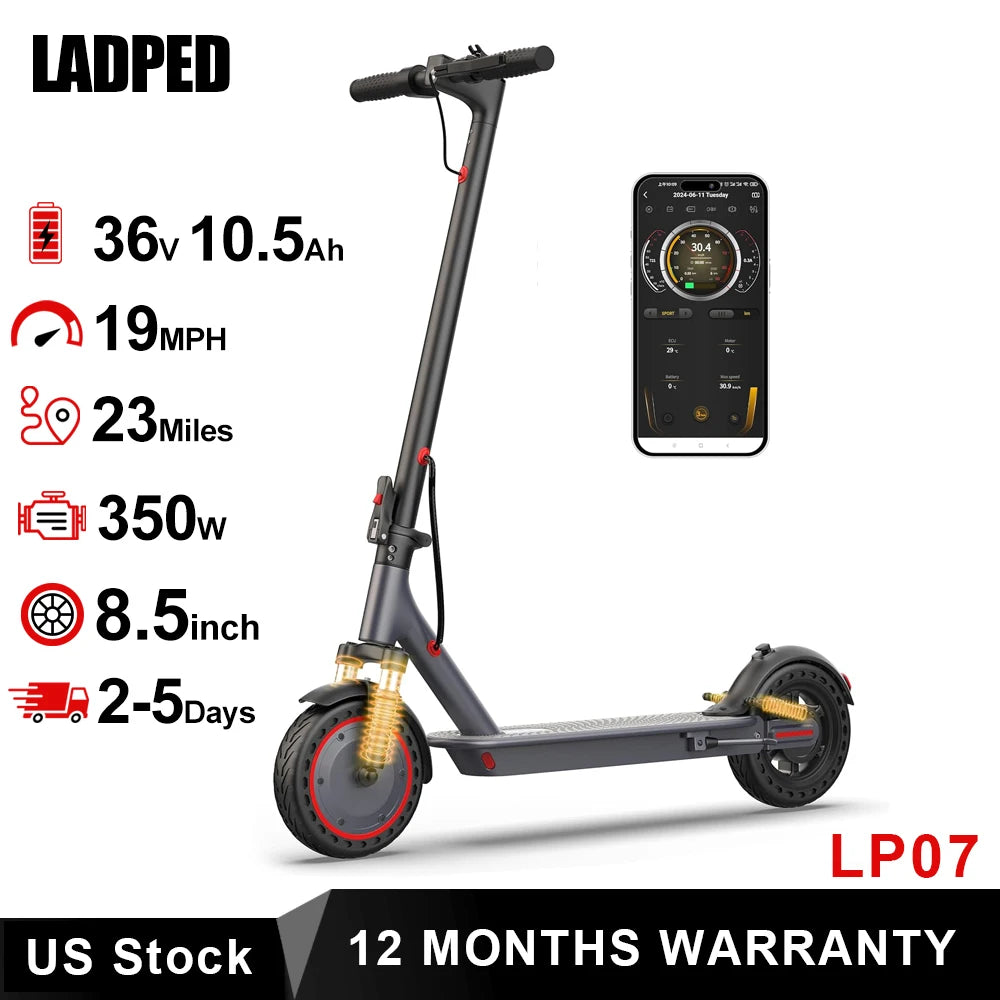 LADPED LP07 Electric Scooter With Dual Suspension And App Control
