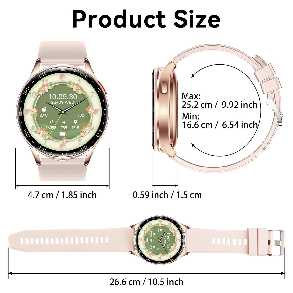 Eigiis Smart Watch With Hidden Earbuds And Fitness Tracker