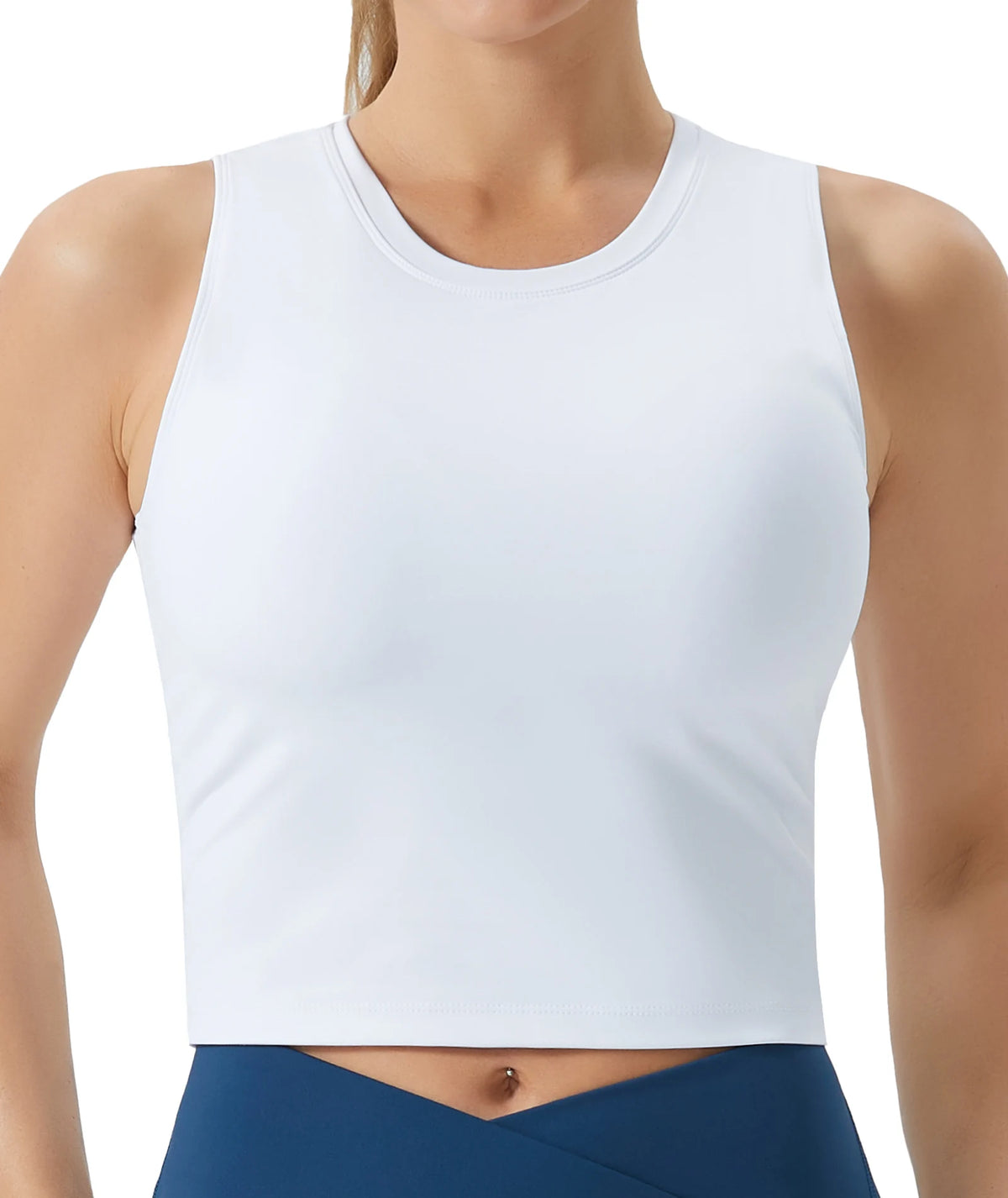 THE GYM PEOPLE Women's Sleeveless Sports Bra with Removable Pads, Medium Support Crop Top in 4-Way Stretch Fabric, Perfect for Workout, Running & Daily Use