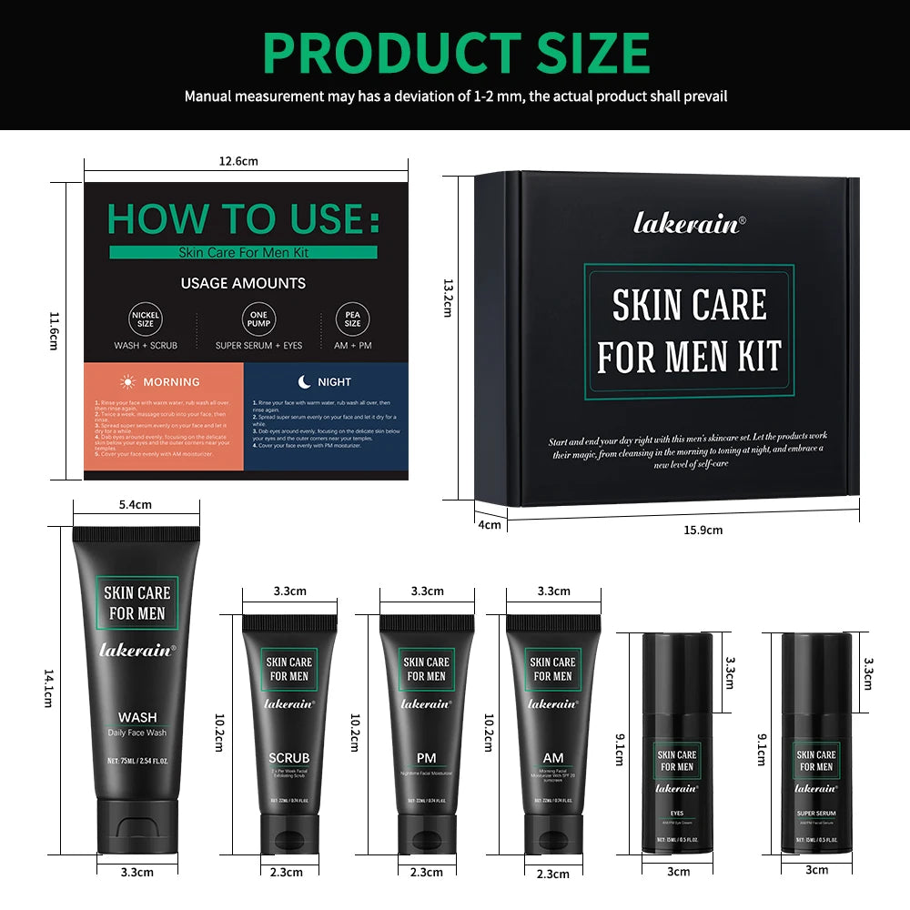 Lakerain Men Hydrating Face Sunscreen Oil Control Moisturizer Set