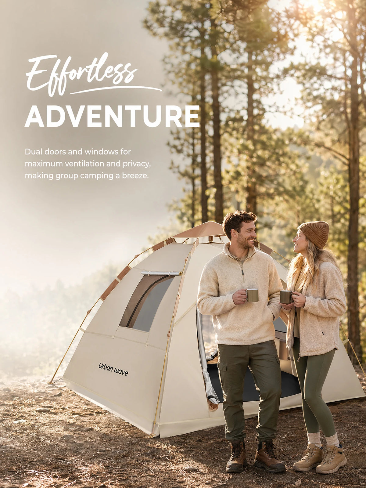 Automatic Pop Up Camping Tent Windproof Waterproof Family Shelter