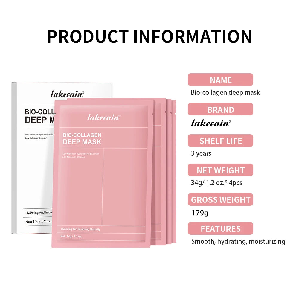 Lakerain Bio Collagen Face Mask Deep Hydrating Anti Aging