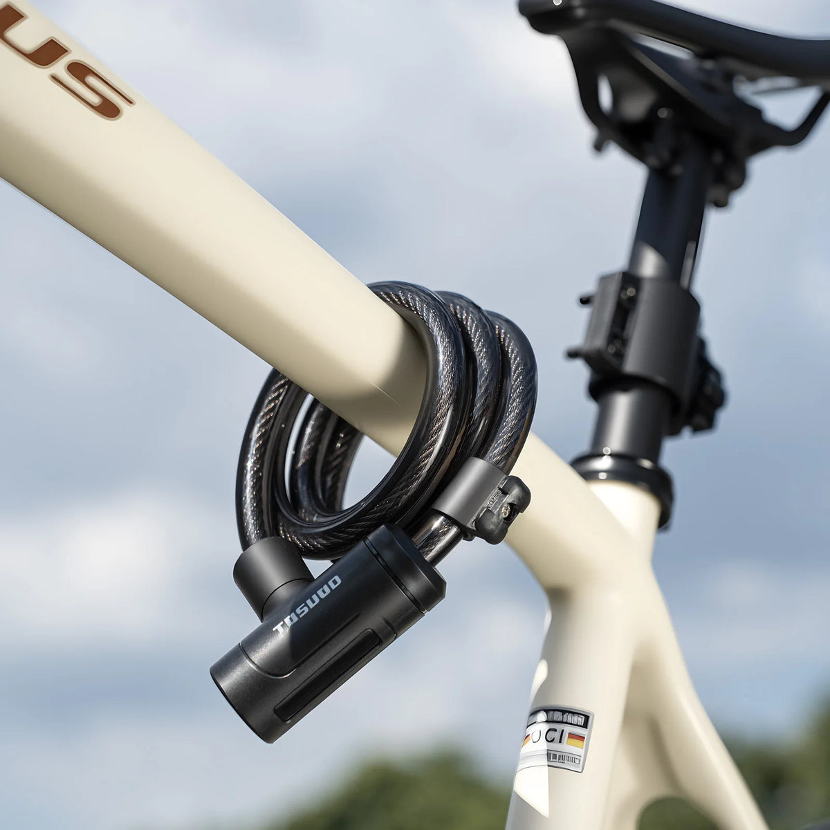 Tosuod Steel Cable Bicycle Lock With Bracket Two Keys