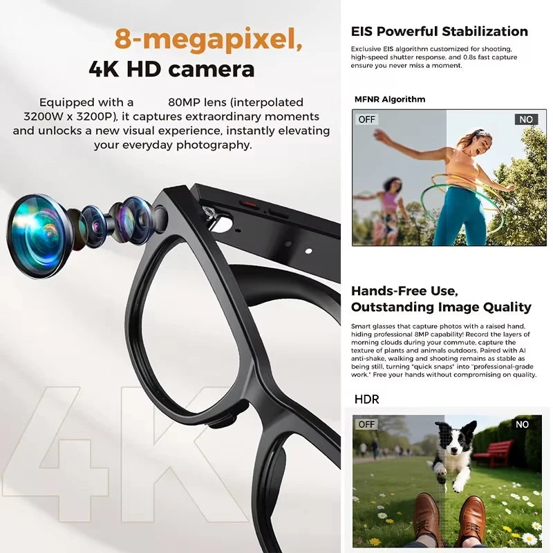 Yaocx AI Smart Glasses Featuring 32Gb Memory And 800W Camera