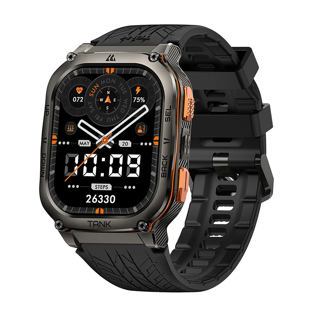 Kospet Tank M3 Ultra Gps Smartwatch Stainless Steel Waterproof Monitor