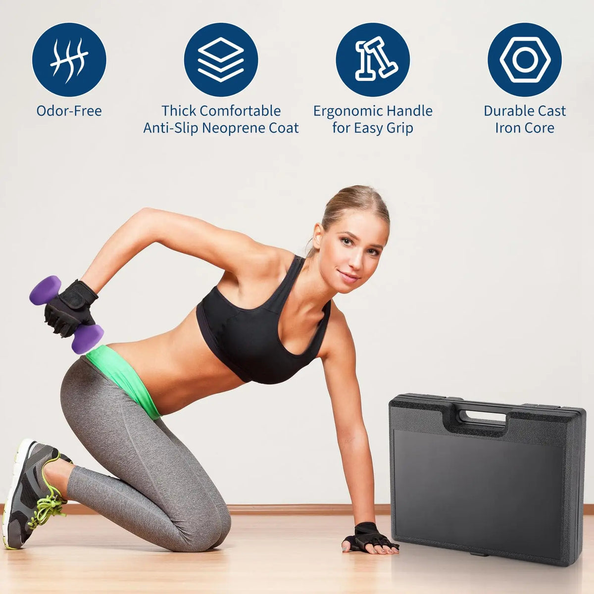 Neoprene Dumbbell Set For Home Gym Strength Training Free Weights