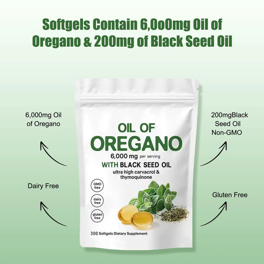 Oregano And Black Seed Oil Herbal Softgel Dietary Supplement