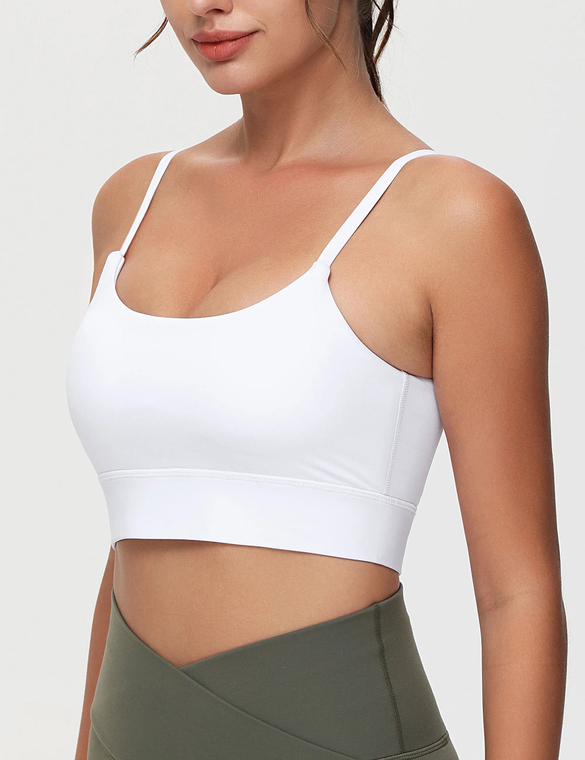 THE GYM PEOPLE Women's Adjustable Longline Sports Bras Scoop Neck Padded Wireless Workout Yoga Tops