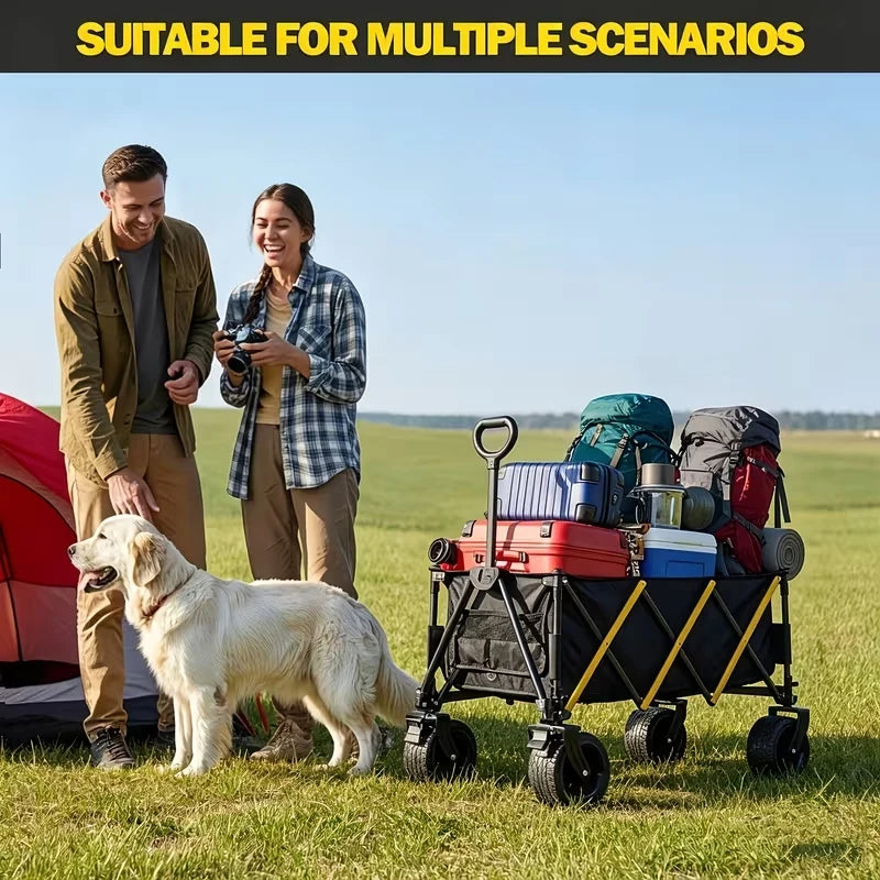 Large Capacity Folding Wagon Cart For Outdoor Camping Adventures