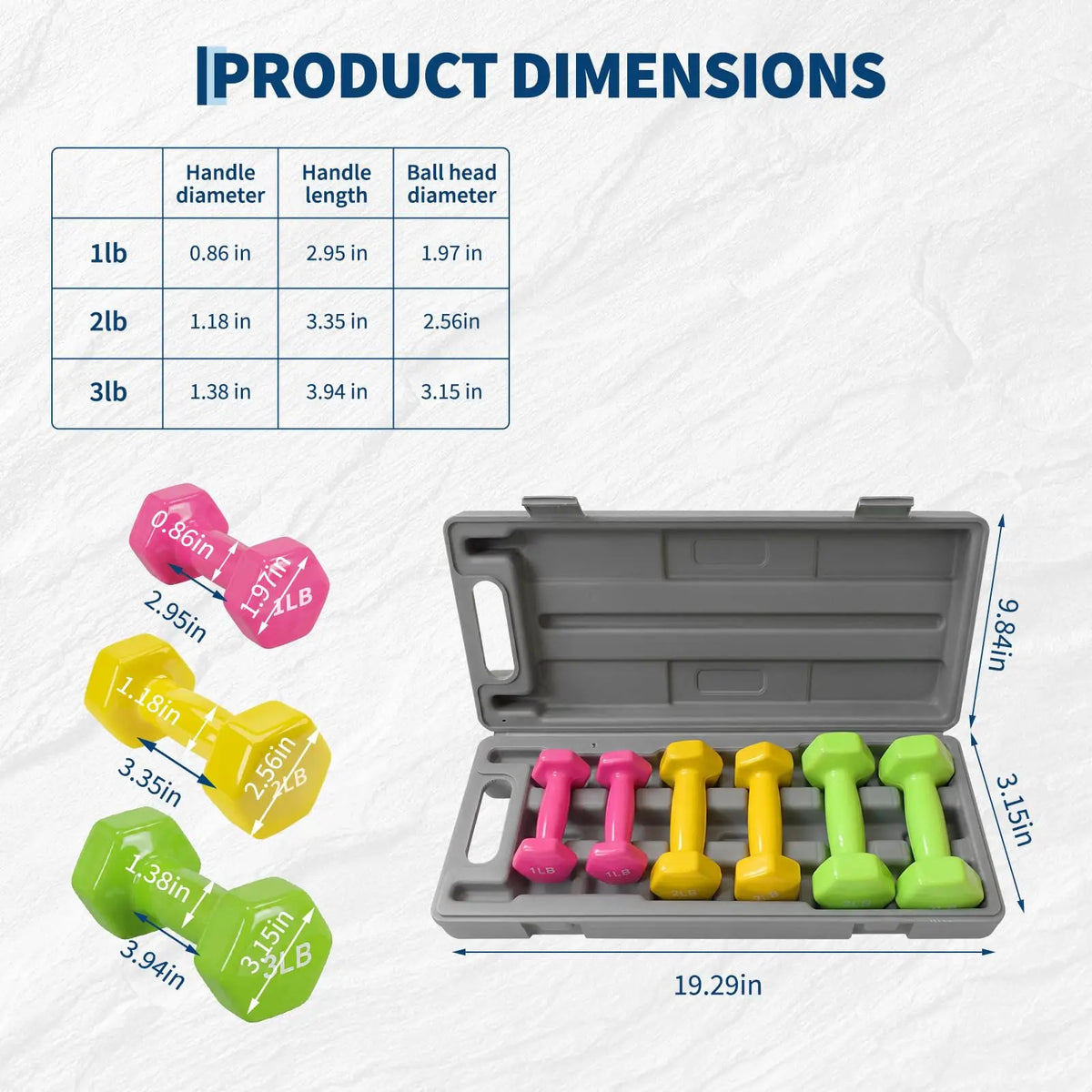 Neoprene Dumbbell Set For Home Gym Strength Training Free Weights