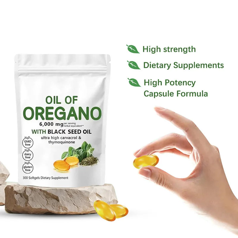 Oregano And Black Seed Oil Herbal Dietary Supplement Softgels