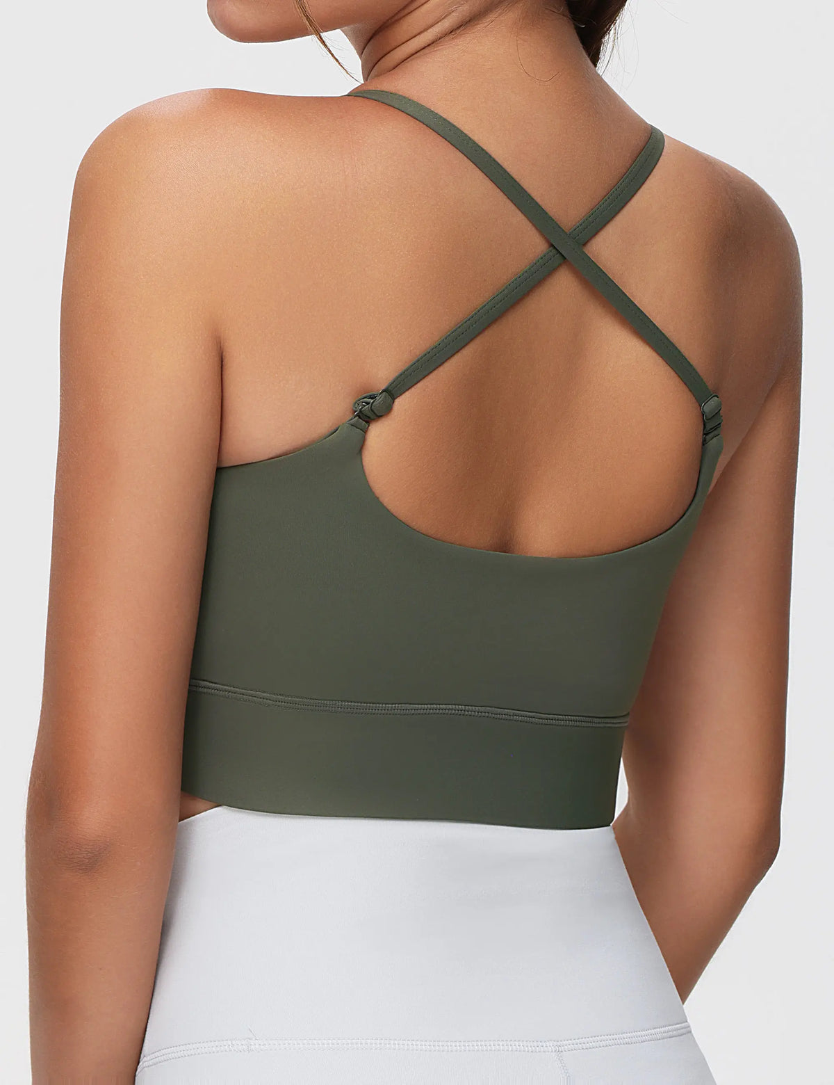 THE GYM PEOPLE Women's Adjustable Longline Sports Bras Scoop Neck Padded Wireless Workout Yoga Tops