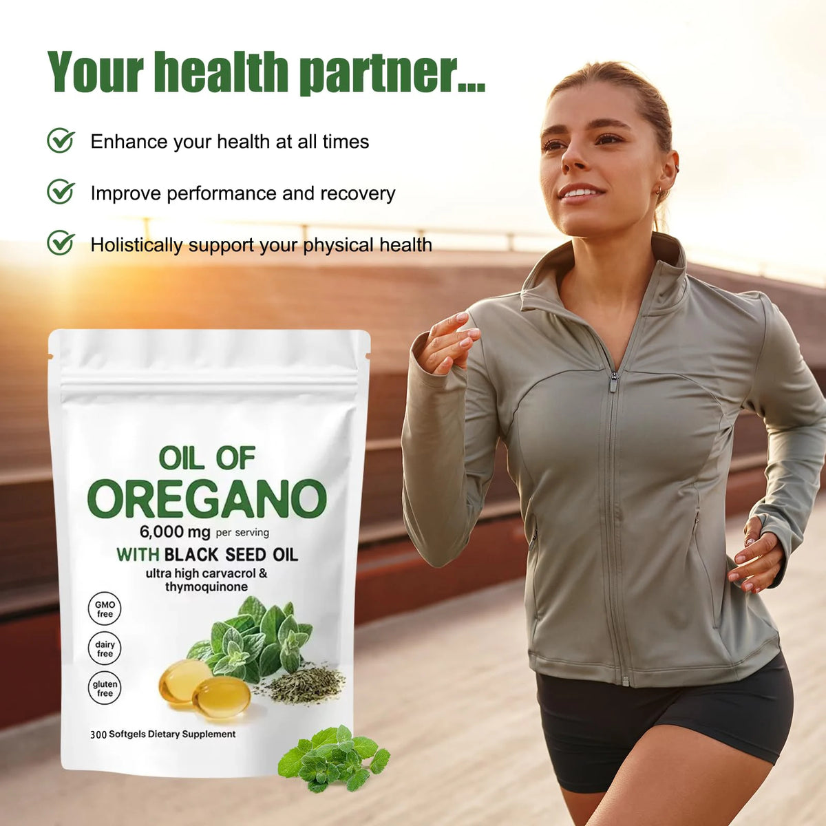 Oregano And Black Seed Oil Herbal Softgel Dietary Supplement