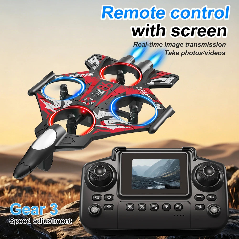 ZNLYRION RC Quadcopter Drone With 480P Camera And Screen Remote