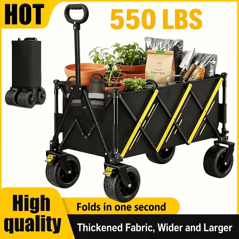 Large Capacity Folding Wagon Cart For Outdoor Camping Adventures