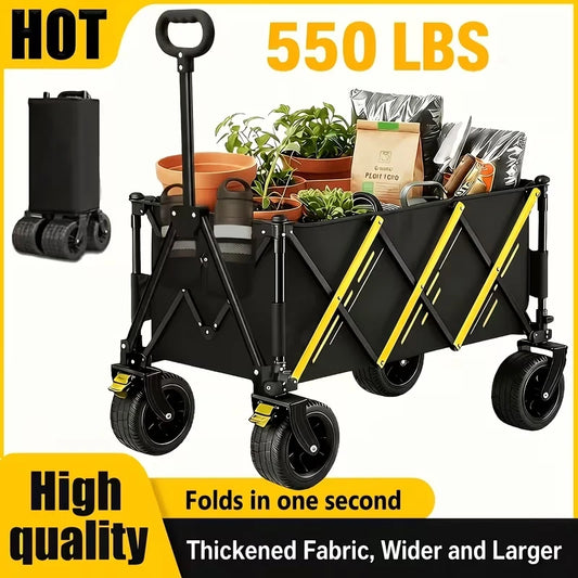 Large Capacity Folding Wagon Cart For Outdoor Camping Adventures