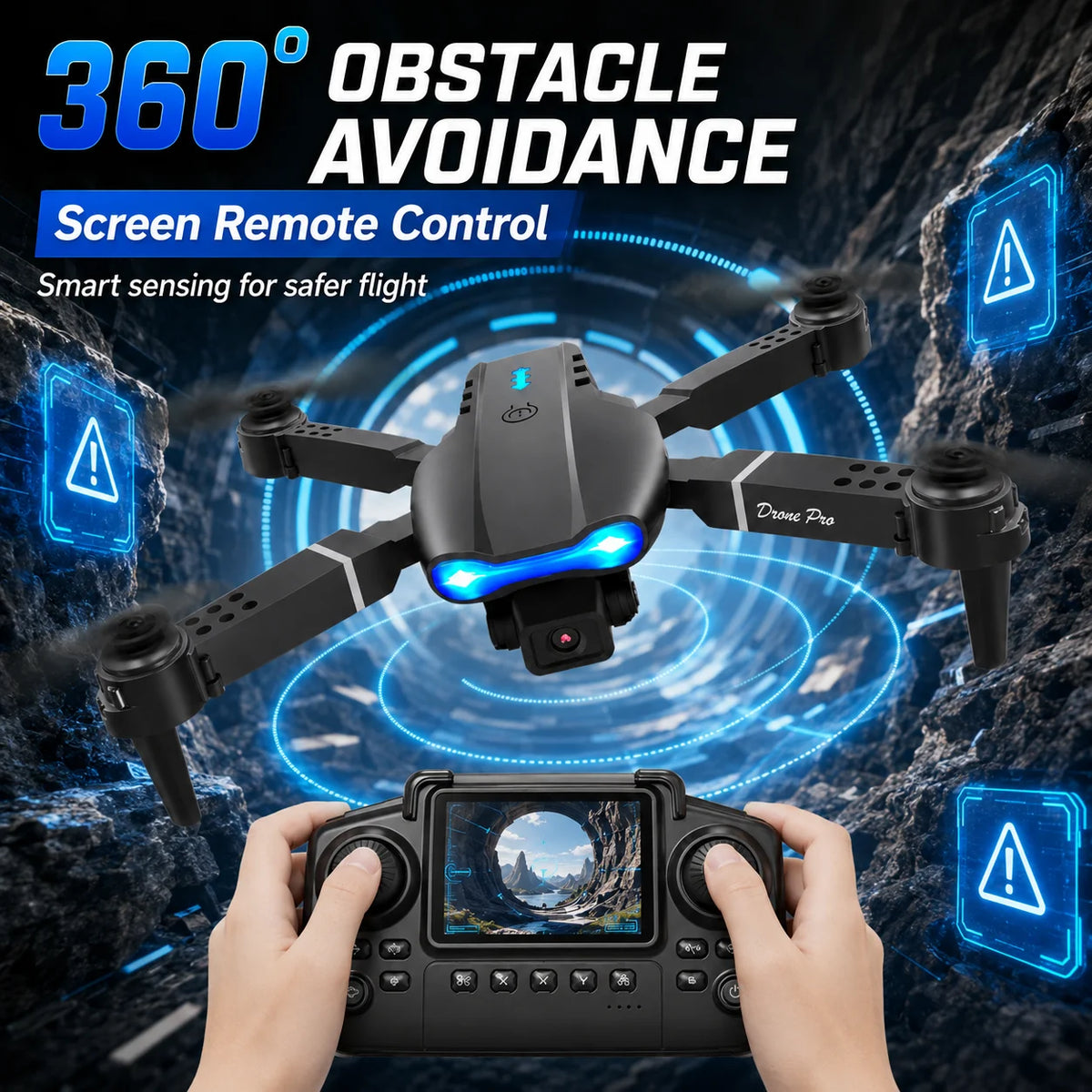 Znlyrion 4K Dual Camera Foldable RC Drone With Obstacle Avoidance
