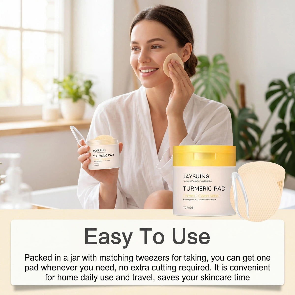 Jaysuing Turmeric Facial Cleansing Pads For Glowing Skin