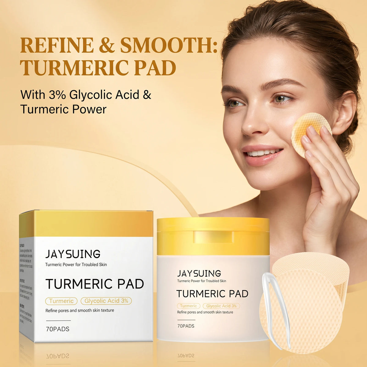 Jaysuing Turmeric Facial Cleansing Pads For Glowing Skin