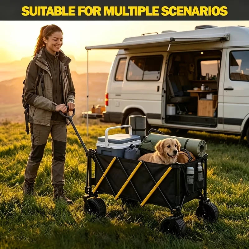 Large Capacity Folding Wagon Cart For Outdoor Camping Adventures