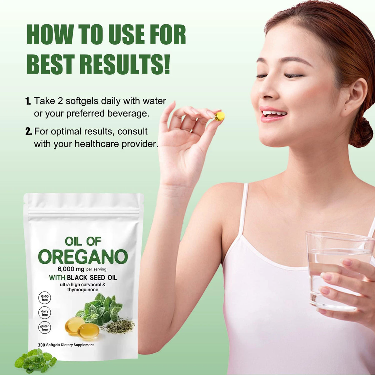 Oregano And Black Seed Oil Herbal Dietary Supplement Softgels