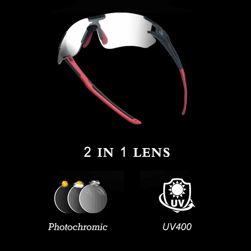 ROCKBROS Photochromic Cycling Sunglasses With UV400 Lens Protection