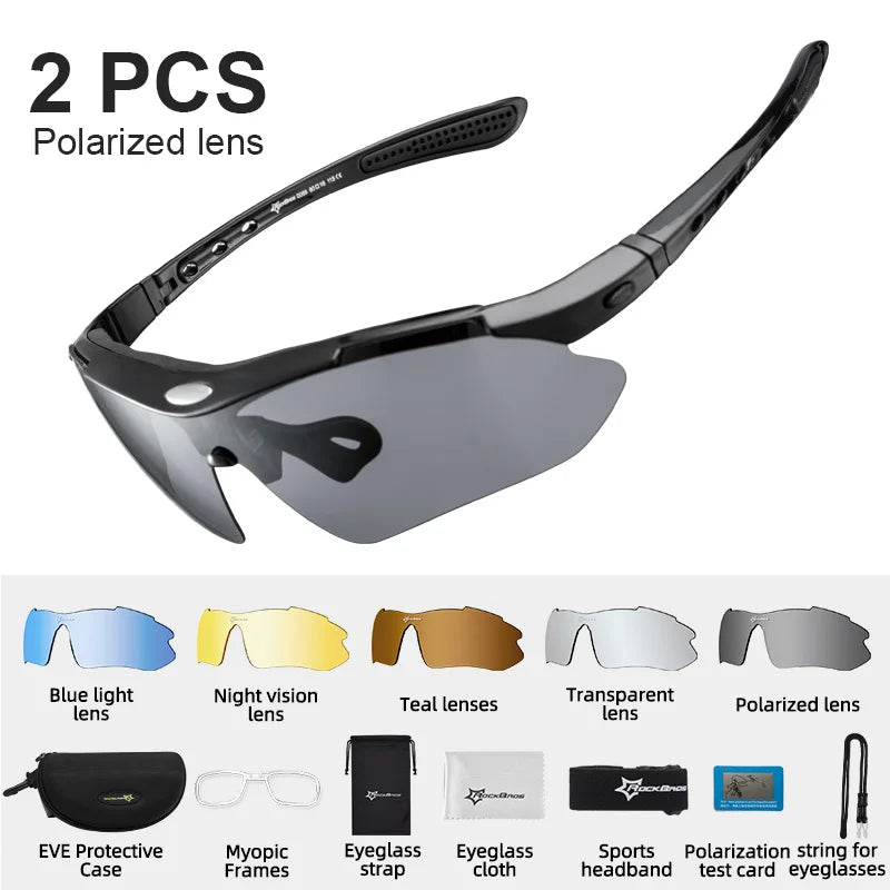 Rockbros Polarized Cycling Sunglasses UV400 Outdoor Sport Eye Protection
