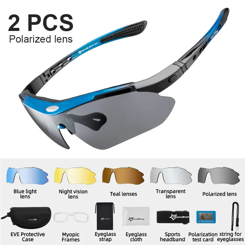 Rockbros Polarized Cycling Sunglasses UV400 Outdoor Sport Eye Protection