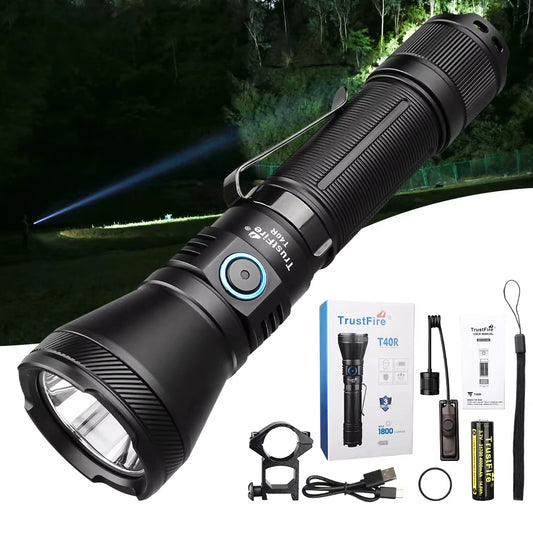 TrustFire T40R Tactical 1800 Lumens Rechargeable Flashlight