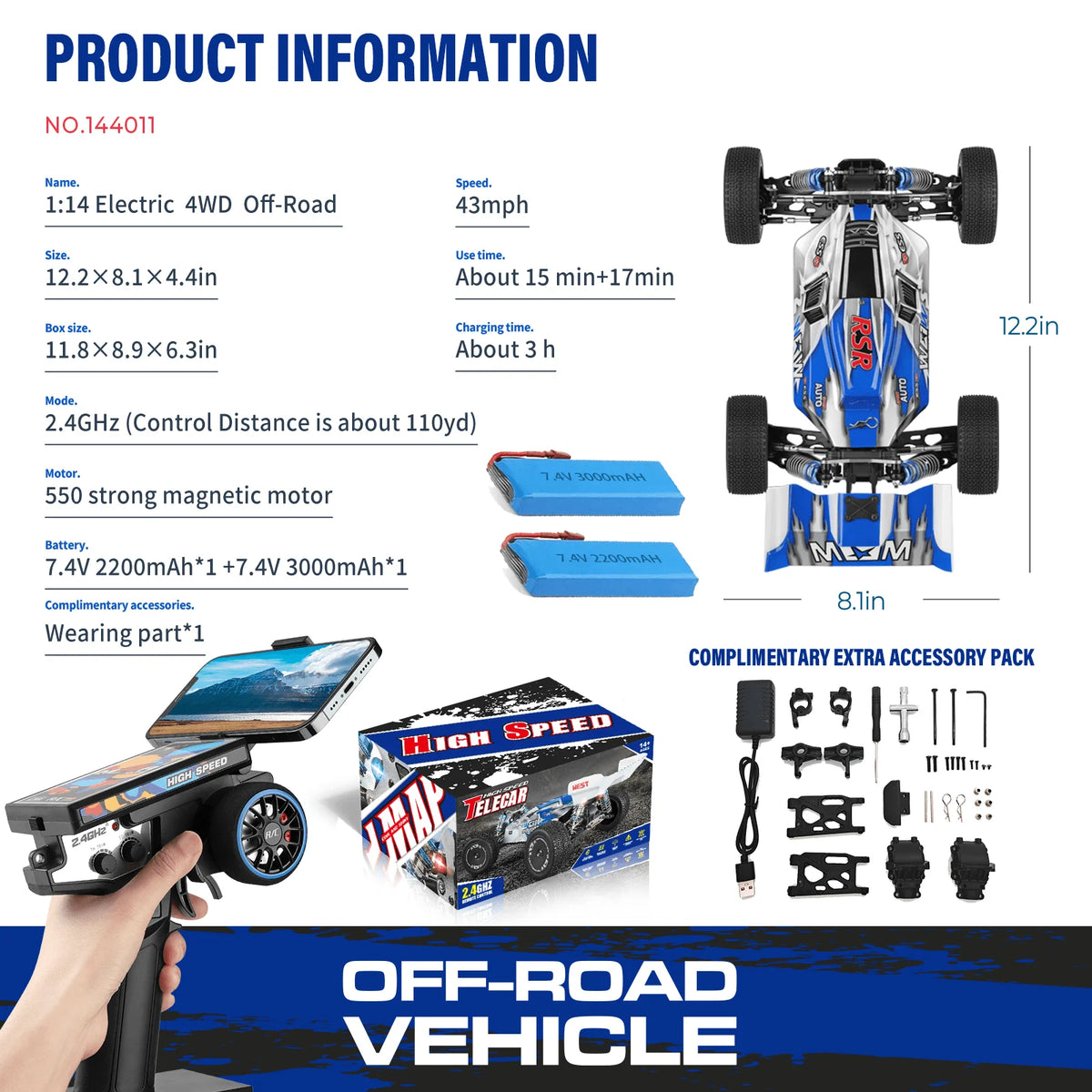 WLtoys High Speed Off Road Remote Control Dirt Bike Car