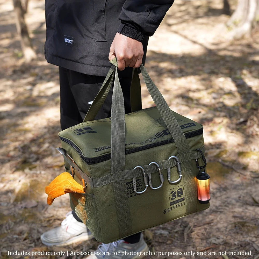 Heavy Duty Folding Camping Cookware Storage Bag Organizer