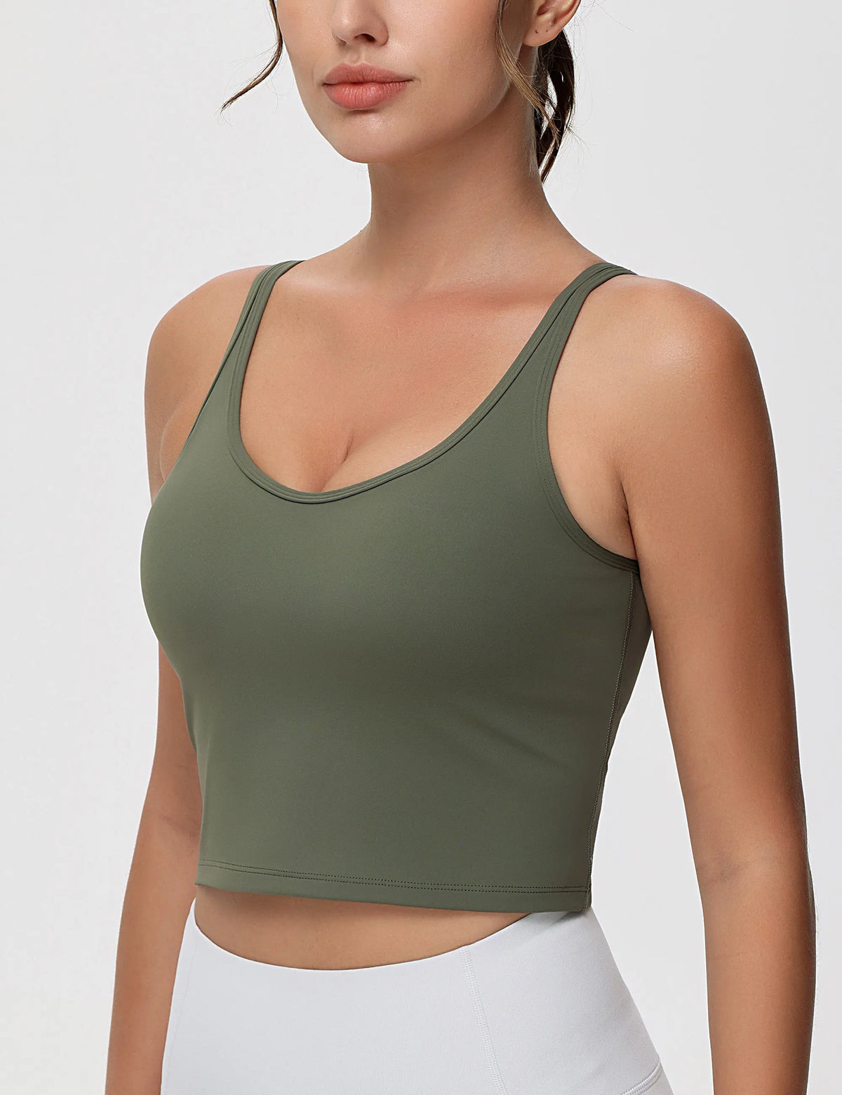 THE GYM PEOPLE Women's Longline Sports Bra Removable Padded Wireless Workout Yoga Tank Tops