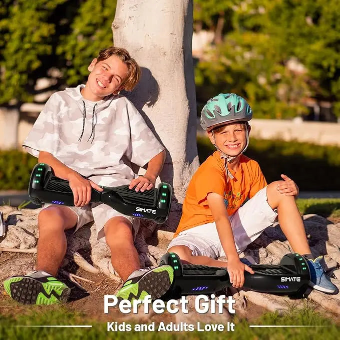 Simate Self Balancing Hoverboard With Bluetooth Speaker And LED Lights