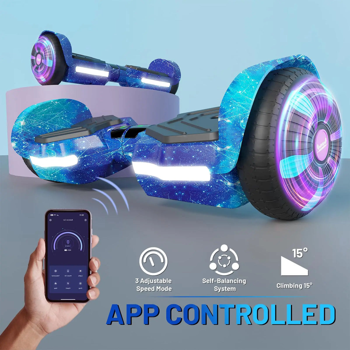 Simate All Terrain Self Balancing Electric Scooter With Bluetooth