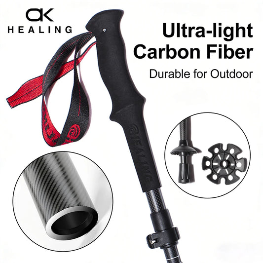 Okhealing Ultralight Carbon Fiber Trekking Poles With Damping