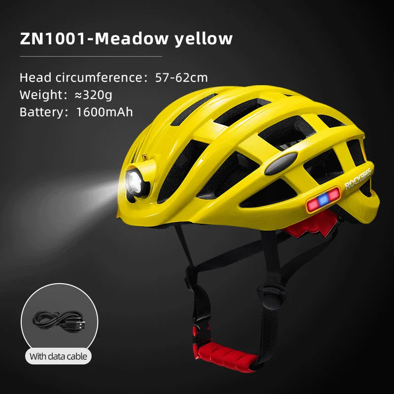 Rockbros Ultralight LED Cycling Helmet With Bright Front Light