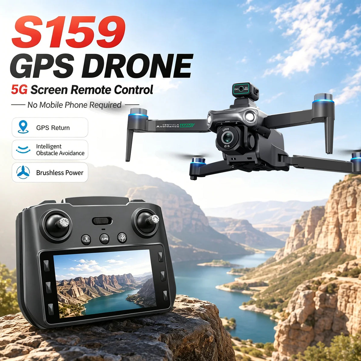 ZNLYRION S159 GPS Drone With 8K Camera 5G FPV Obstacle Avoidance