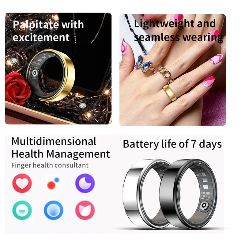 Waterproof Smart Ring Monitoring Heart Rate Blood Pressure And Bluetooth