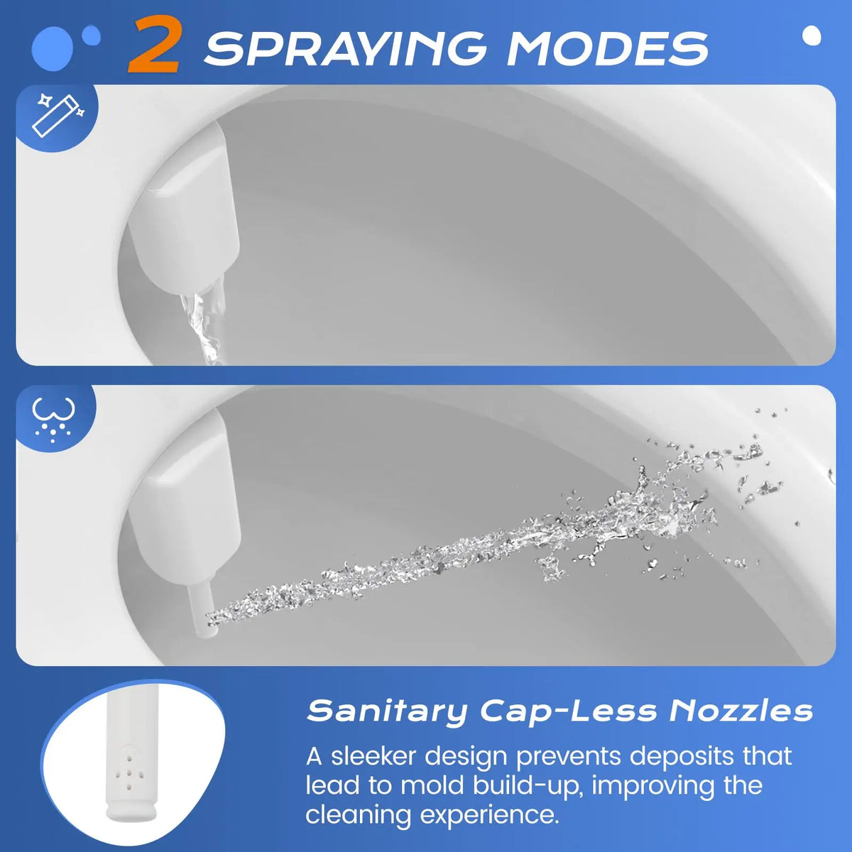 Dual Nozzle Self Cleaning Wall Mounted Bidet Attachment