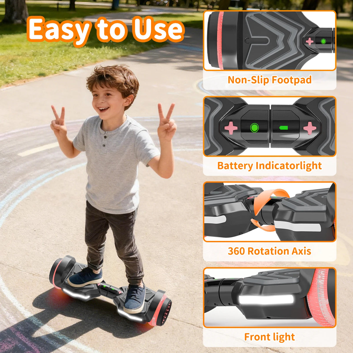Simate Kids Self Balancing Electric Scooter With Led Wheels
