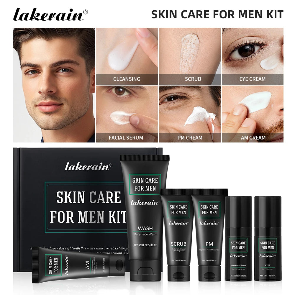 Lakerain Men Hydrating Face Sunscreen Oil Control Moisturizer Set