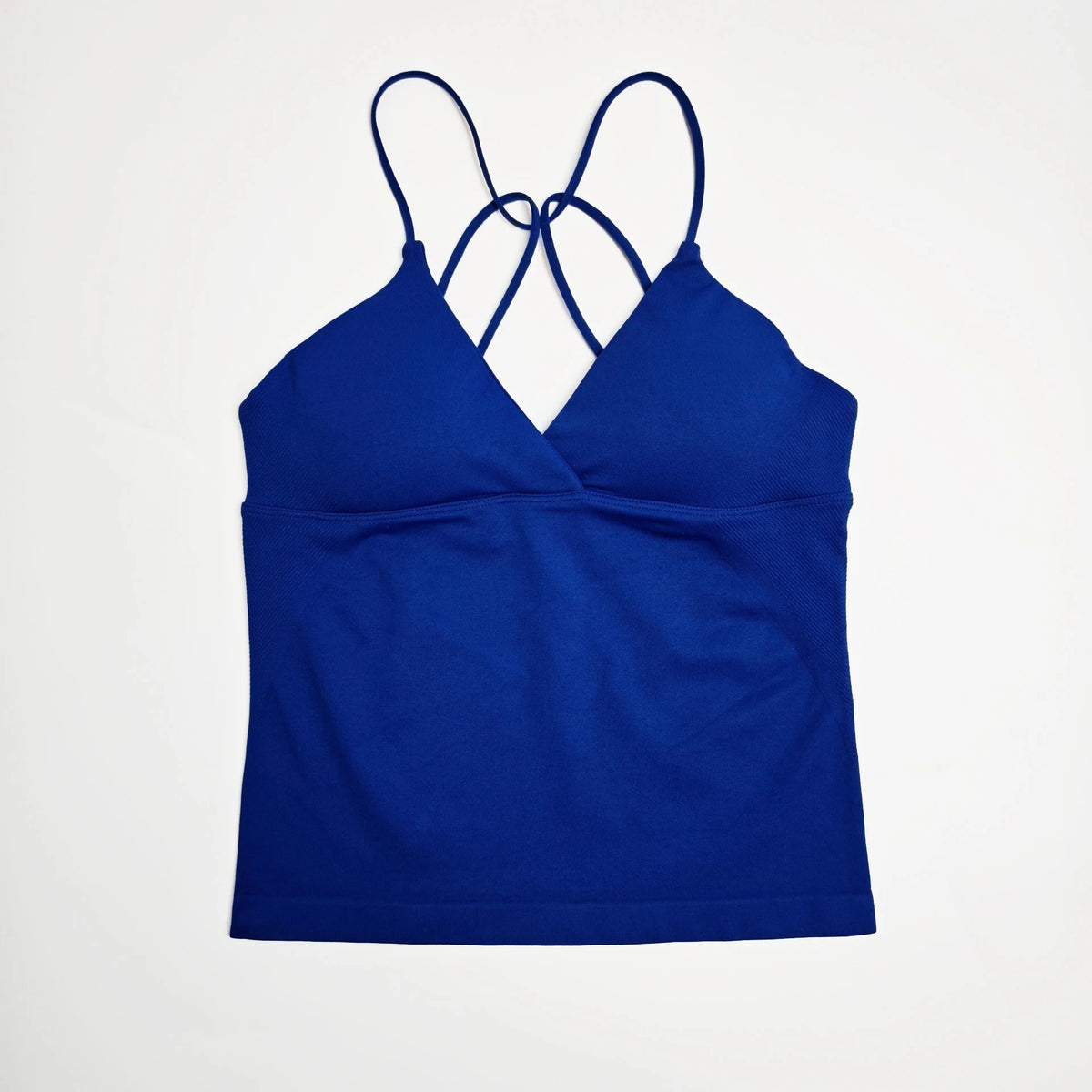 Nclagen Women Seamless Twist Front Longline Yoga Tank Top