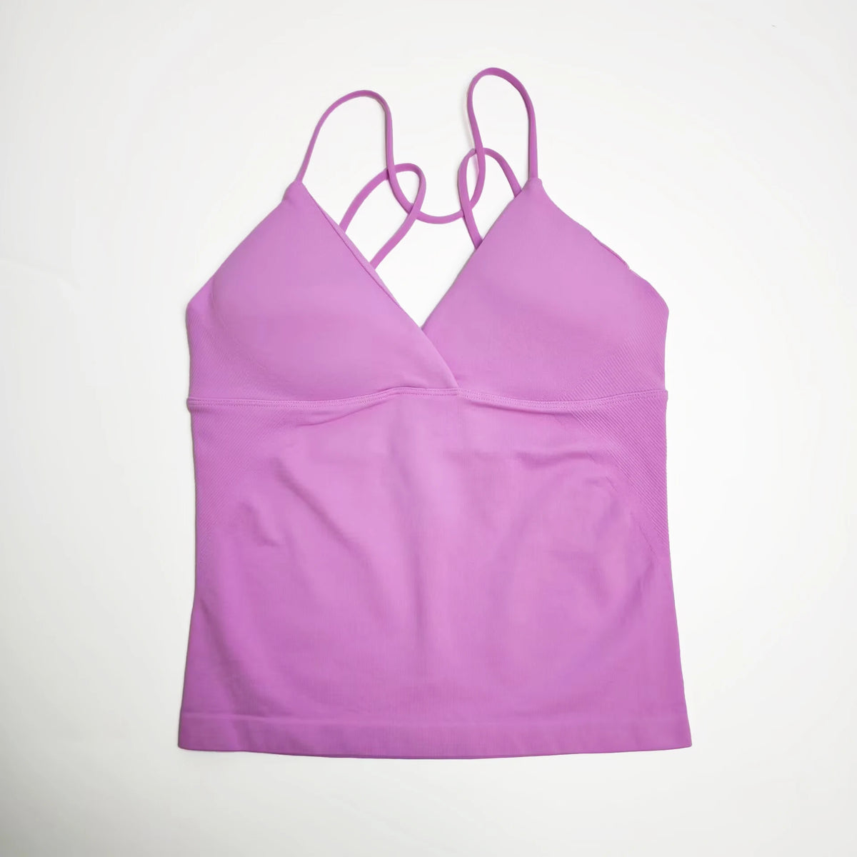 NCLAGEN Women Seamless Twist Front Longline Yoga Fitness Tank Top