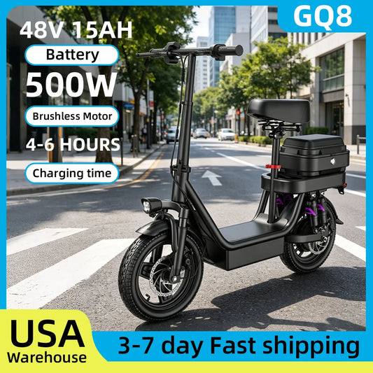 UPlee GQ8 Folding Electric Bike 500W Motor 48V 15Ah Battery