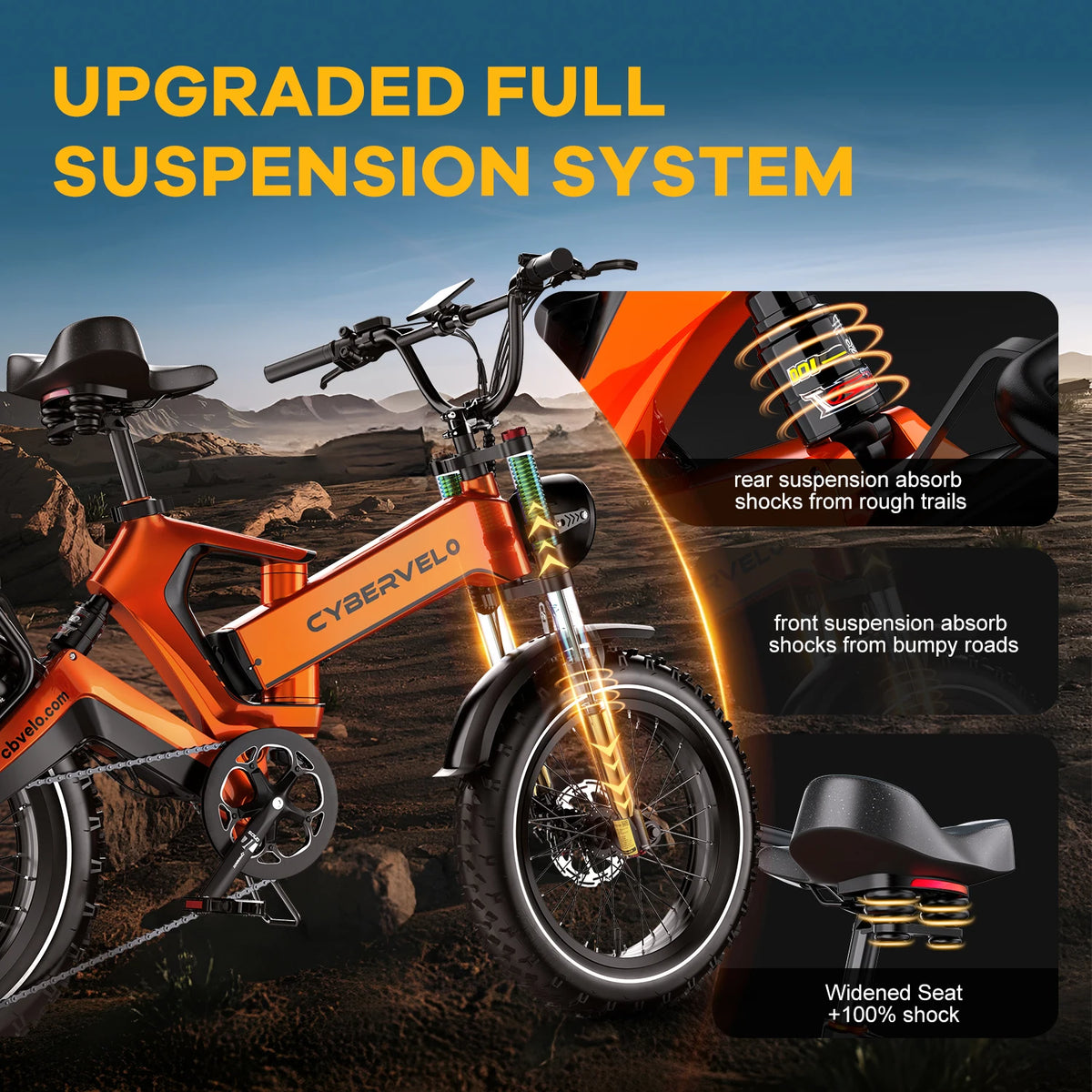 Cybervelo Foldable Electric Bike With 2000W Motor And 48V Battery