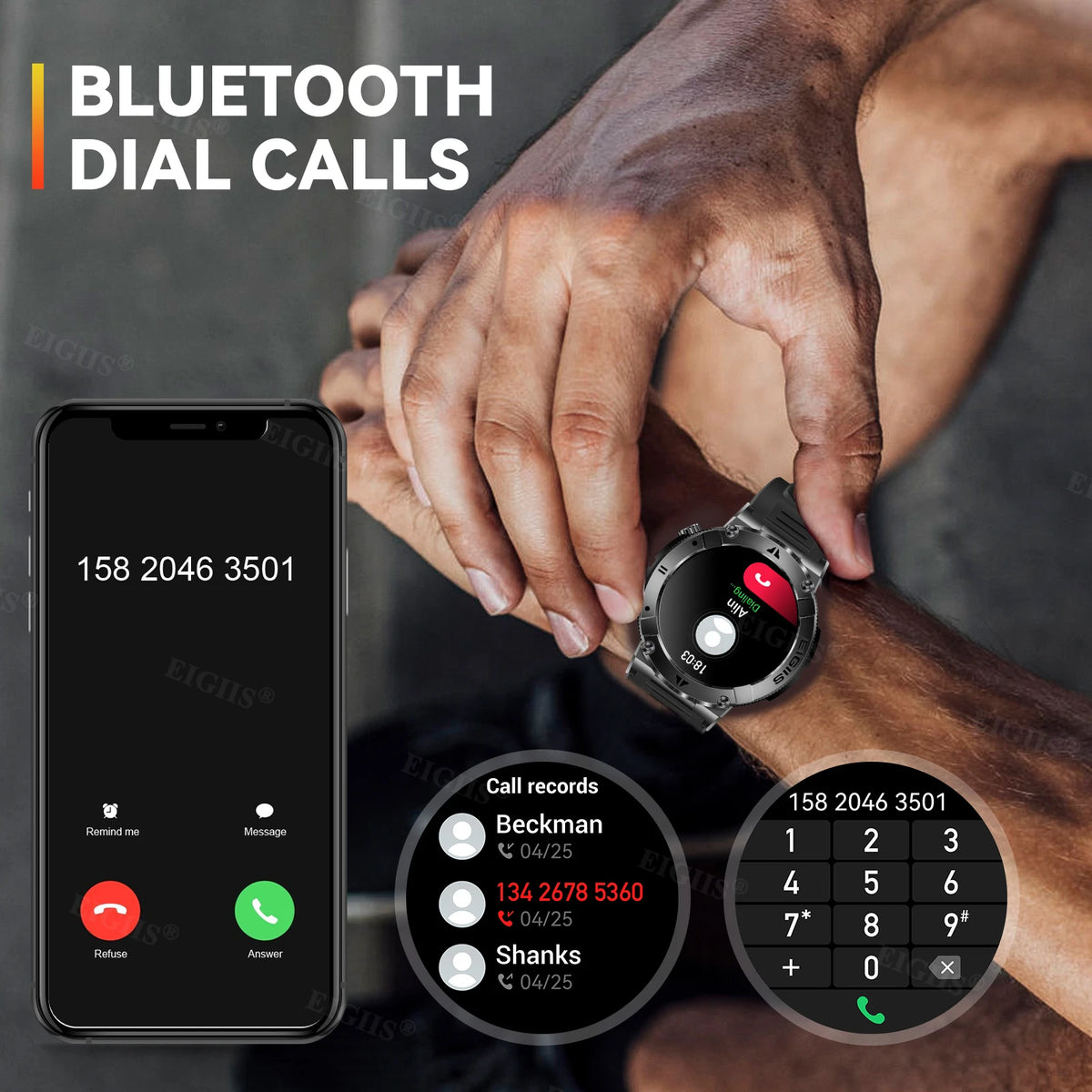 LaNikar Smart Watch With Bluetooth Calling And Blood Pressure Monitor