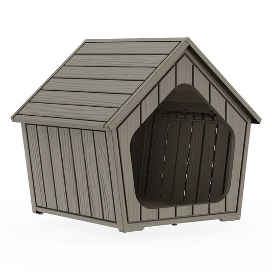 Waterproof Plastic Gable Roof Outdoor Dog Shelter Box